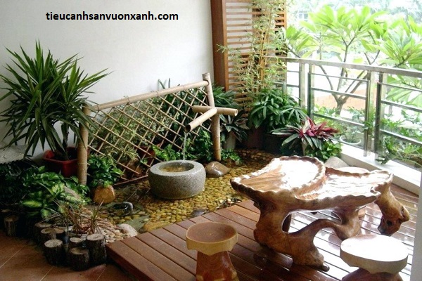 thiết kế tiểu cảnh ban c&ocirc;ng mẫu 3