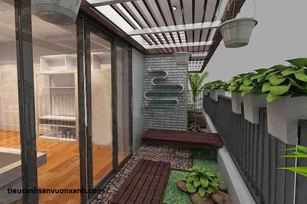 thiết kế tiểu cảnh ban c&ocirc;ng mẫu 4
