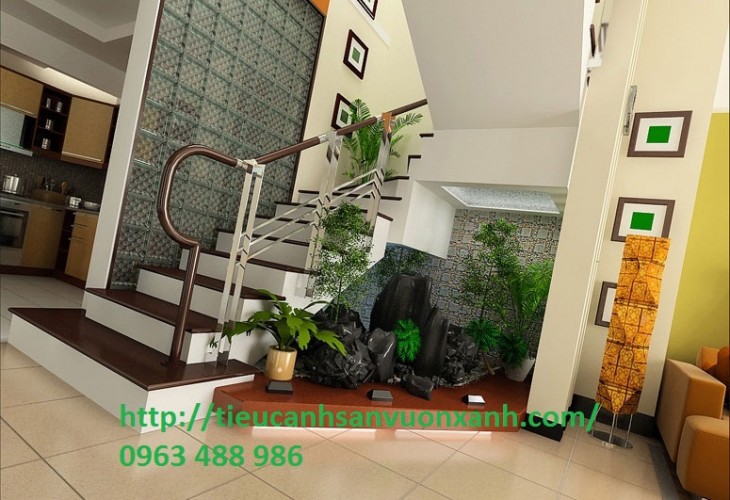 Tiểu cảnh gầm cầu thang đơn giản
