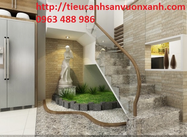 Tiểu cảnh gầm cầu thang đơn giản
